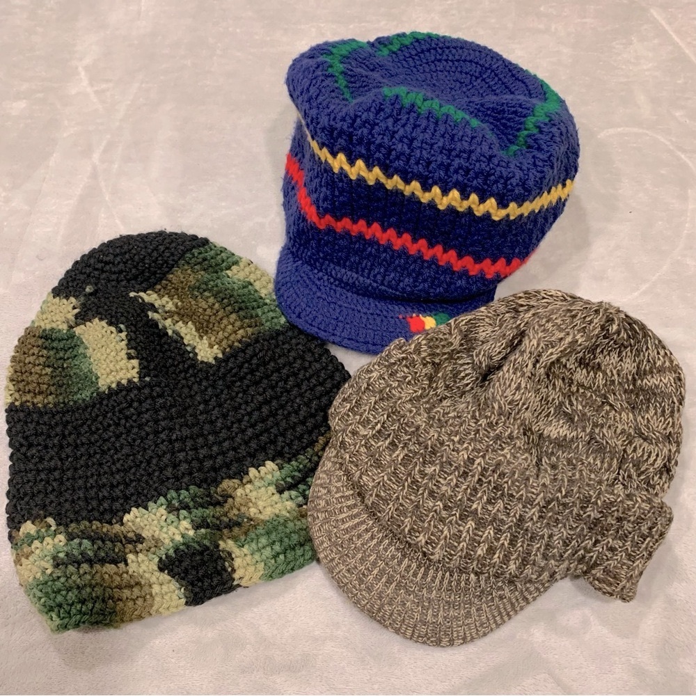 Knit Rasta Hats X3